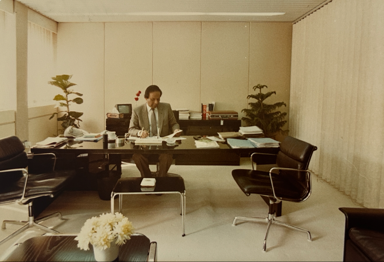 Mohammad Ataullah at his desk